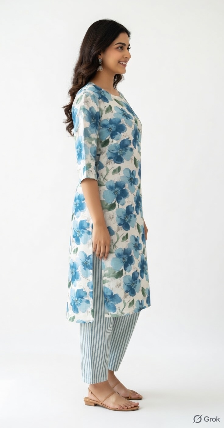 TWIN BLATT WOMEN TRENDING STRAIGHT CUT KURTHI - Image 3