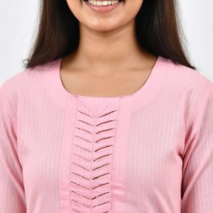 Stylish Kurti with Elegant Design Must Have Outfit Pintuck Box - Peach