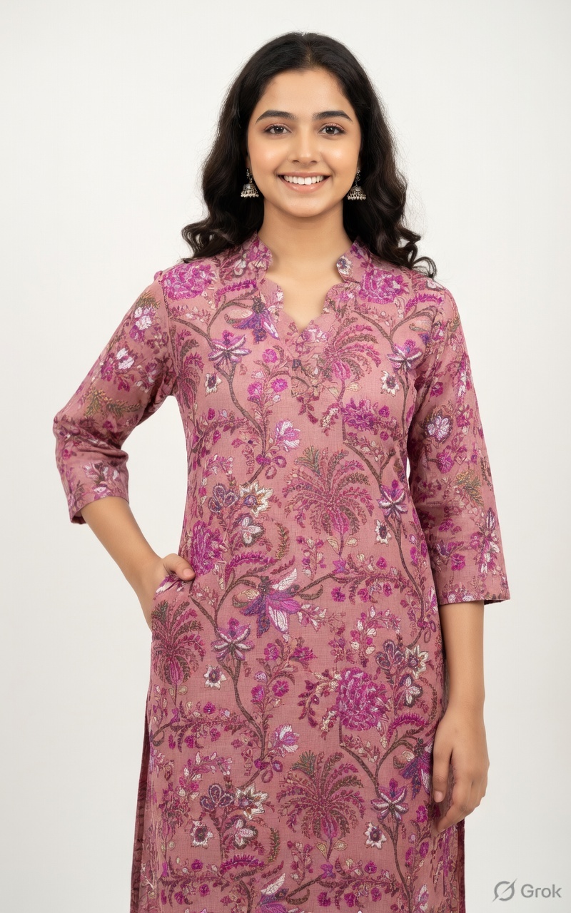 TWIN BLATT WOMEN TRENDING STRAIGHT CUT KURTHI - Image 2
