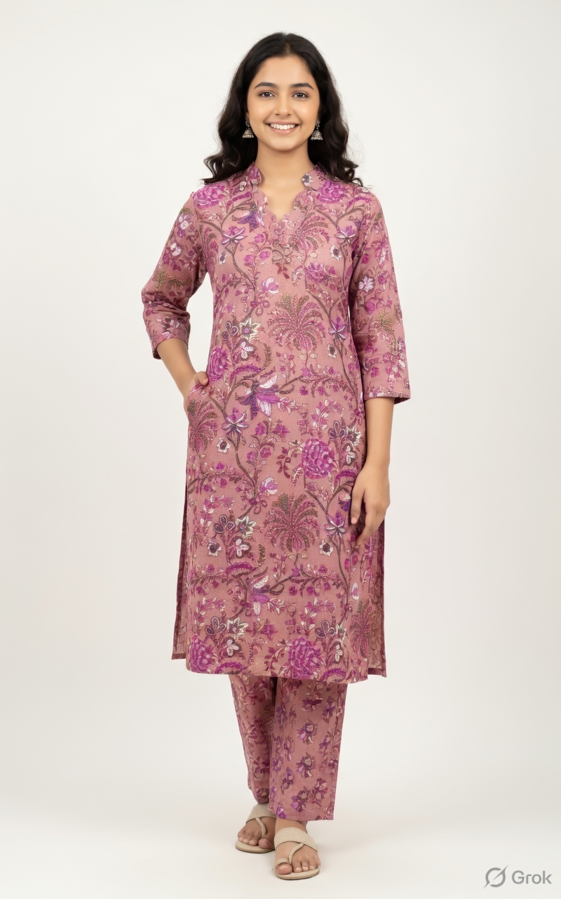 TWIN BLATT WOMEN TRENDING STRAIGHT CUT KURTHI - Image 3